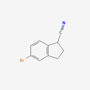molecular formula C10H8BrN B2767950 5-Bromo-2,3-dihydro-1H-indene-1-carbonitrile CAS No. 1188174-30-2