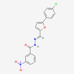 molecular formula C18H12ClN3O4 B2767951 (E)-N'-((5-(4-氯苯基)呋喃-2-基)甲亚甲基)-3-硝基苯甲酰肼 CAS No. 321980-49-8