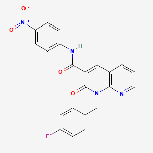 molecular formula C22H15FN4O4 B2767956 1-(4-fluorobenzyl)-N-(4-nitrophenyl)-2-oxo-1,2-dihydro-1,8-naphthyridine-3-carboxamide CAS No. 899745-05-2