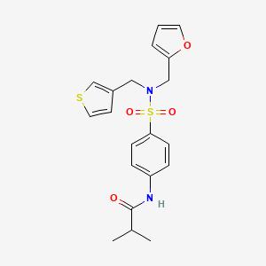 N-(4-(N-(furan-2-ylmethyl)-N-(thiophen-3-ylmethyl)sulfamoyl)phenyl)isobutyramide