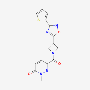 2-methyl-6-(3-(3-(thiophen-2-yl)-1,2,4-oxadiazol-5-yl)azetidine-1-carbonyl)pyridazin-3(2H)-one