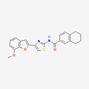 molecular formula C23H20N2O3S B2767966 N-(4-(7-甲氧基苯并呋喃-2-基)噻唑-2-基)-5,6,7,8-四氢萘-2-甲酰胺 CAS No. 921567-10-4