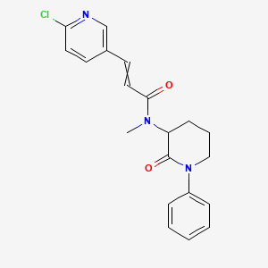 molecular formula C20H20ClN3O2 B2767972 3-(6-chloropyridin-3-yl)-N-methyl-N-(2-oxo-1-phenylpiperidin-3-yl)prop-2-enamide CAS No. 1424355-07-6