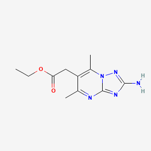molecular formula C11H15N5O2 B2767973 Ethyl (2-amino-5,7-dimethyl[1,2,4]triazolo[1,5-a]pyrimidin-6-yl)acetate CAS No. 924851-20-7