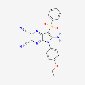 6-Amino-7-(benzenesulfonyl)-5-(4-ethoxyphenyl)pyrrolo[2,3-b]pyrazine-2,3-dicarbonitrile