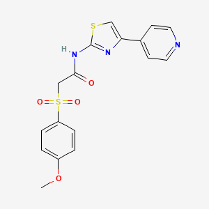 molecular formula C17H15N3O4S2 B2767979 2-((4-methoxyphenyl)sulfonyl)-N-(4-(pyridin-4-yl)thiazol-2-yl)acetamide CAS No. 941988-53-0