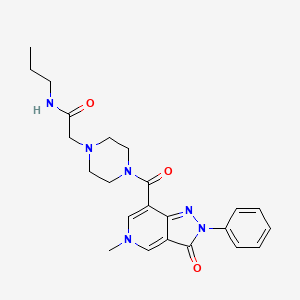 2-(4-(5-methyl-3-oxo-2-phenyl-3,5-dihydro-2H-pyrazolo[4,3-c]pyridine-7-carbonyl)piperazin-1-yl)-N-propylacetamide