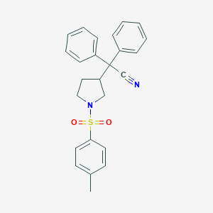 molecular formula C25H24N2O2S B027680 {1-[(4-Methylphenyl)sulfonyl]-3-pyrrolidinyl}(diphenyl)acetonitrile CAS No. 133034-03-4