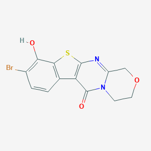 molecular formula C13H9BrN2O3S B276800 9-Bromo-10-hydroxy-3,4-dihydro[1]benzothieno[2',3':4,5]pyrimido[2,1-c][1,4]oxazin-6(1H)-one 