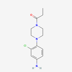 molecular formula C13H18ClN3O B2768001 [3-Chloro-4-(4-propionylpiperazin-1-yl)phenyl]amine CAS No. 838613-75-5