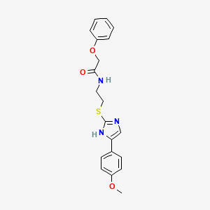 molecular formula C20H21N3O3S B2768004 N-(2-((5-(4-甲氧基苯基)-1H-咪唑-2-基)硫基)乙基)-2-苯氧基乙酰胺 CAS No. 897455-48-0