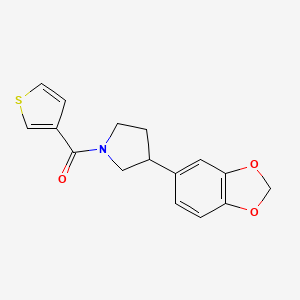 (3-(Benzo[d][1,3]dioxol-5-yl)pyrrolidin-1-yl)(thiophen-3-yl)methanone