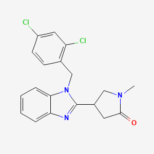 molecular formula C19H17Cl2N3O B2768009 4-(1-(2,4-dichlorobenzyl)-1H-benzo[d]imidazol-2-yl)-1-methylpyrrolidin-2-one CAS No. 892687-71-7