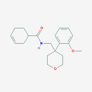 molecular formula C20H27NO3 B2768011 N-((4-(2-methoxyphenyl)tetrahydro-2H-pyran-4-yl)methyl)cyclohex-3-enecarboxamide CAS No. 1396812-03-5