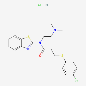 N-(benzo[d]thiazol-2-yl)-3-((4-chlorophenyl)thio)-N-(2-(dimethylamino)ethyl)propanamide hydrochloride