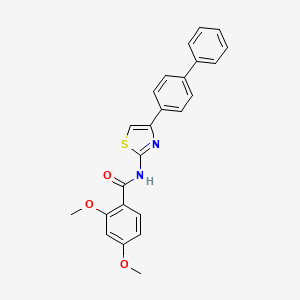 molecular formula C24H20N2O3S B2768024 2,4-二甲氧基-N-[4-(4-苯基苯基)-1,3-噻唑-2-基]苯甲酰胺 CAS No. 312923-36-7