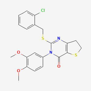 2-((2-chlorobenzyl)thio)-3-(3,4-dimethoxyphenyl)-6,7-dihydrothieno[3,2-d]pyrimidin-4(3H)-one