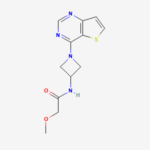 molecular formula C12H14N4O2S B2768027 2-Methoxy-N-(1-thieno[3,2-d]pyrimidin-4-ylazetidin-3-yl)acetamide CAS No. 2380143-49-5