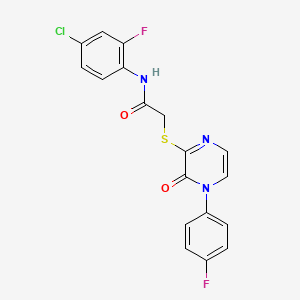 N-(4-chloro-2-fluorophenyl)-2-((4-(4-fluorophenyl)-3-oxo-3,4-dihydropyrazin-2-yl)thio)acetamide