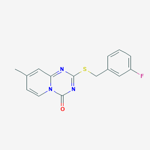 2-[(3-Fluorophenyl)methylsulfanyl]-8-methylpyrido[1,2-a][1,3,5]triazin-4-one