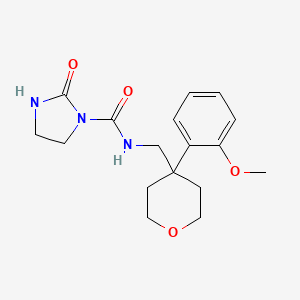 molecular formula C17H23N3O4 B2768035 N-((4-(2-甲氧基苯基)四氢-2H-吡喃-4-基)甲基)-2-氧代咪唑烷-1-甲酰胺 CAS No. 1797295-79-4