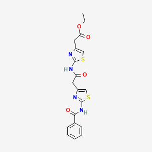 Ethyl 2-(2-(2-(2-benzamidothiazol-4-yl)acetamido)thiazol-4-yl)acetate