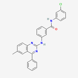 molecular formula C28H21ClN4O B2768044 N-(3-chlorophenyl)-3-[(6-methyl-4-phenylquinazolin-2-yl)amino]benzamide CAS No. 361167-17-1