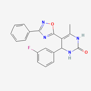 4-(3-fluorophenyl)-6-methyl-5-(3-phenyl-1,2,4-oxadiazol-5-yl)-3,4-dihydropyrimidin-2(1H)-one