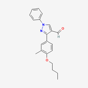 molecular formula C21H22N2O2 B2768049 3-(4-丁氧基-3-甲基苯基)-1-苯基-1H-吡唑-4-甲醛 CAS No. 882220-50-0