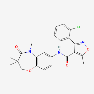 3-(2-chlorophenyl)-5-methyl-N-(3,3,5-trimethyl-4-oxo-2,3,4,5-tetrahydrobenzo[b][1,4]oxazepin-7-yl)isoxazole-4-carboxamide