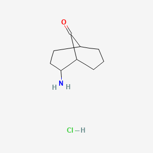 molecular formula C9H16ClNO B2768073 2-Aminobicyclo[3.3.1]nonan-9-one;hydrochloride CAS No. 2305254-93-5