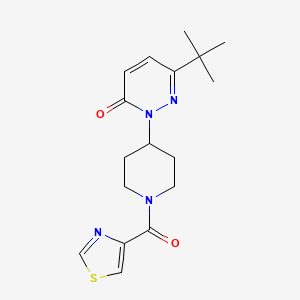 molecular formula C17H22N4O2S B2768074 6-Tert-butyl-2-[1-(1,3-thiazole-4-carbonyl)piperidin-4-yl]pyridazin-3-one CAS No. 2379995-32-9