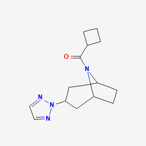 molecular formula C14H20N4O B2768079 ((1R,5S)-3-(2H-1,2,3-triazol-2-yl)-8-azabicyclo[3.2.1]octan-8-yl)(cyclobutyl)methanone CAS No. 2108287-80-3