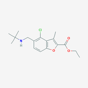 molecular formula C17H22ClNO3 B276808 Ethyl 5-[(tert-butylamino)methyl]-4-chloro-3-methyl-1-benzofuran-2-carboxylate 