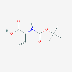 molecular formula C9H15NO4 B2768085 (R)-2-[(叔丁氧羰基)氨基]-3-丁烯酸 CAS No. 152468-91-2