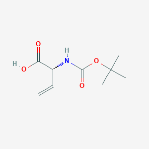 molecular formula C9H15NO4 B2768085 (R)-2-((tert-Butoxycarbonyl)amino)but-3-enoic acid CAS No. 152468-91-2