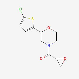 molecular formula C11H12ClNO3S B2768086 [2-(5-Chlorothiophen-2-yl)morpholin-4-yl]-(oxiran-2-yl)methanone CAS No. 2411310-13-7