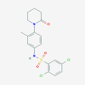 molecular formula C18H18Cl2N2O3S B2768087 2,5-二氯-N-(3-甲基-4-(2-氧代哌啶-1-基)苯基)苯磺酰胺 CAS No. 941982-92-9