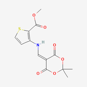 molecular formula C13H13NO6S B2768090 Methyl 3-[(2,2-dimethyl-4,6-dioxo-1,3-dioxan-5-ylidene)methylamino]thiophene-2-carboxylate CAS No. 1020252-21-4