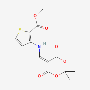 molecular formula C13H13NO6S B2768090 methyl 3-{[(2,2-dimethyl-4,6-dioxo-1,3-dioxan-5-ylidene)methyl]amino}thiophene-2-carboxylate CAS No. 1020252-21-4