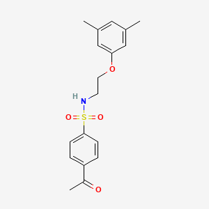 molecular formula C18H21NO4S B2768094 4-acetyl-N-(2-(3,5-dimethylphenoxy)ethyl)benzenesulfonamide CAS No. 1105221-70-2