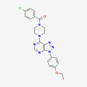 molecular formula C23H22ClN7O2 B2768102 (4-氯苯基)(4-(3-(4-乙氧苯基)-3H-[1,2,3]三唑并[4,5-d]嘧啶-7-基)哌嗪-1-基)甲酮 CAS No. 920417-54-5