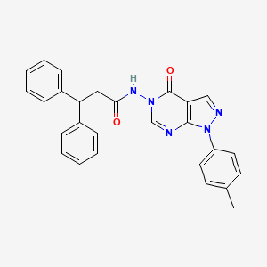 molecular formula C27H23N5O2 B2768108 N-(4-oxo-1-(p-tolyl)-1H-pyrazolo[3,4-d]pyrimidin-5(4H)-yl)-3,3-diphenylpropanamide CAS No. 919858-27-8