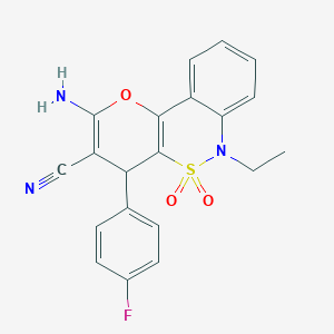 2-Amino-6-ethyl-4-(4-fluorophenyl)-4,6-dihydropyrano[3,2-c][2,1]benzothiazine-3-carbonitrile 5,5-dioxide