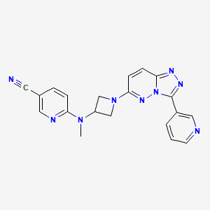 molecular formula C20H17N9 B2768129 6-[Methyl-[1-(3-pyridin-3-yl-[1,2,4]triazolo[4,3-b]pyridazin-6-yl)azetidin-3-yl]amino]pyridine-3-carbonitrile CAS No. 2380068-03-9