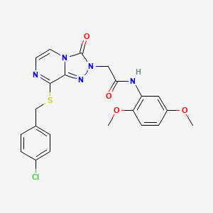 molecular formula C22H20ClN5O4S B2768144 4-[5-chloro-4-[4-(2-methoxyphenyl)piperazin-1-yl]-6-oxopyridazin-1(6H)-yl]benzoic acid CAS No. 1251601-81-6