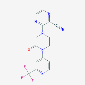 3-[3-Oxo-4-[2-(trifluoromethyl)pyridin-4-yl]piperazin-1-yl]pyrazine-2-carbonitrile