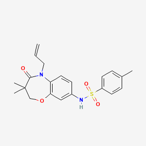 N-(5-allyl-3,3-dimethyl-4-oxo-2,3,4,5-tetrahydrobenzo[b][1,4]oxazepin-8-yl)-4-methylbenzenesulfonamide