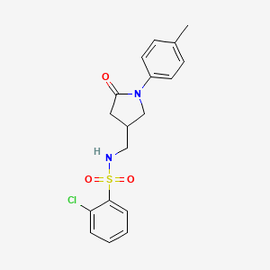 2-chloro-N-((5-oxo-1-(p-tolyl)pyrrolidin-3-yl)methyl)benzenesulfonamide