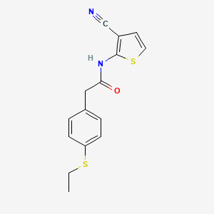 molecular formula C15H14N2OS2 B2768163 N-(3-cyanothiophen-2-yl)-2-(4-(ethylthio)phenyl)acetamide CAS No. 942008-08-4